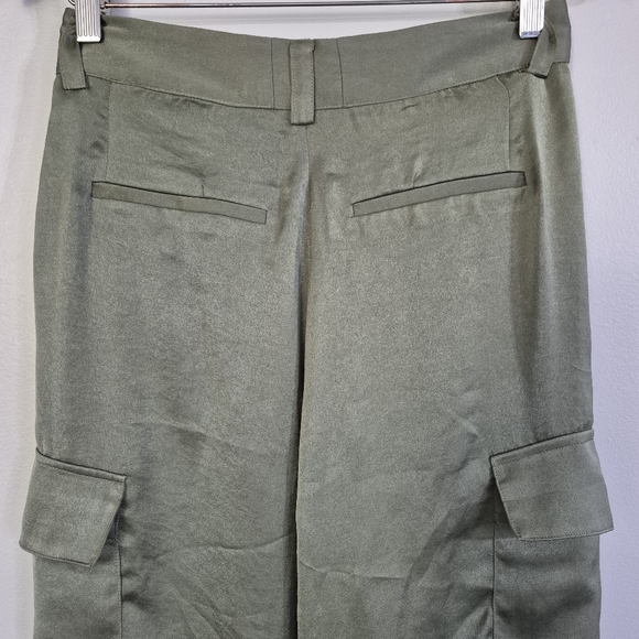 Ba&sh Carry Satin Wide Leg Pleated Flutter Pants US 2 - Picture 11 of 16